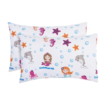 Everyday Kids 2-Pack Toddler Travel Pillowcases -100% Soft Microfiber, Breathable And Hypoallergenic - 14' By 20' Kids Pillowc