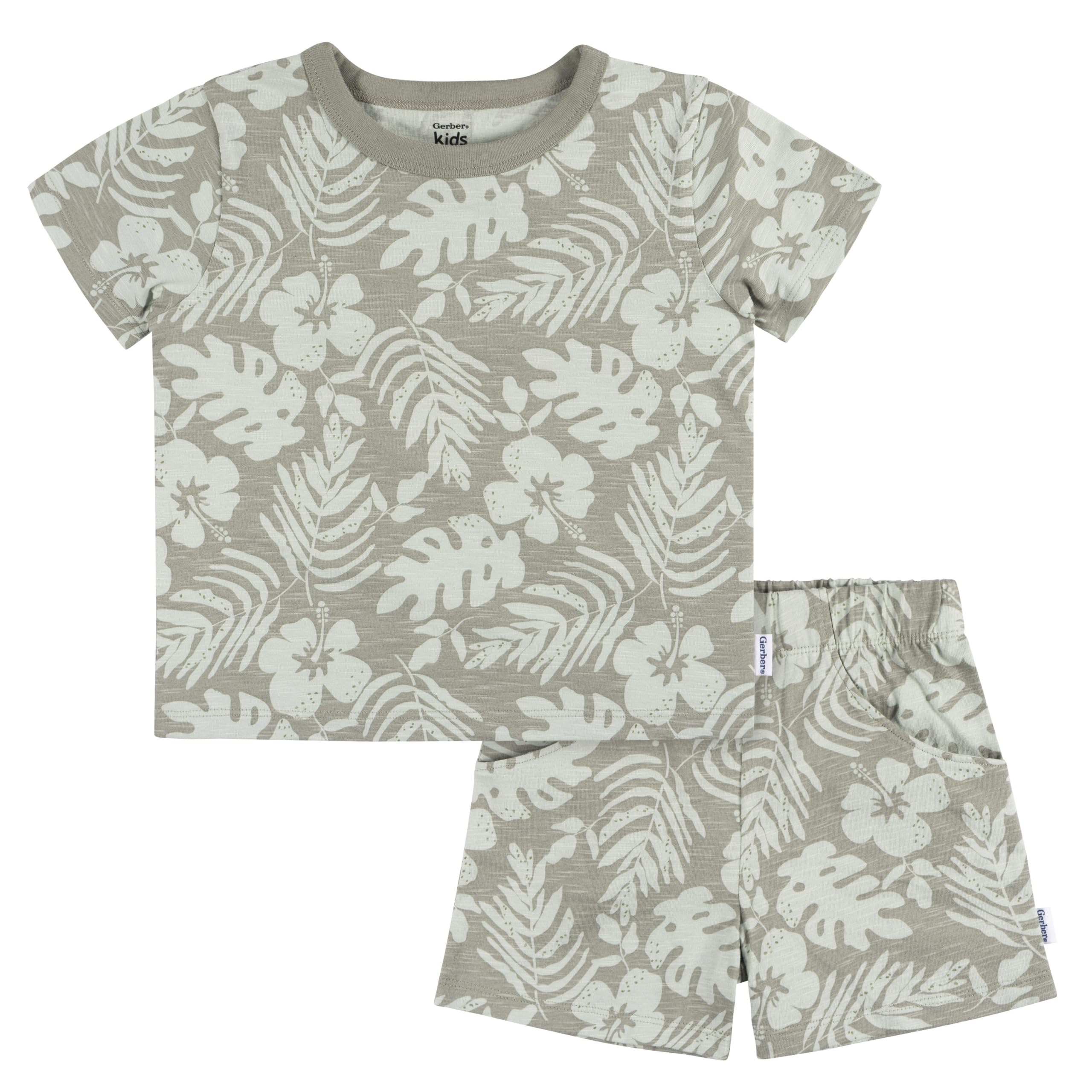 Gerber Baby Boys T-Shirt And Shorts Set, Tropical Leaves, 0-3 Months – Cutebabyb WBBAPB0CMBV5PMK