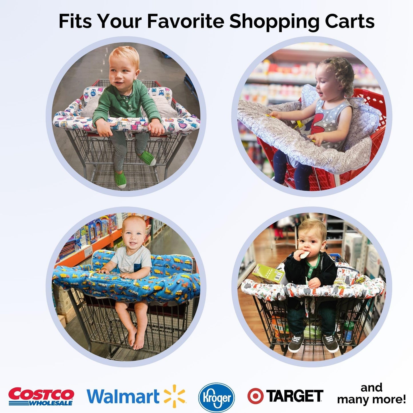 Suessie Shopping Cart Cover And High Chair Cover With Bolster Support Pillow (Owls With Cushion)