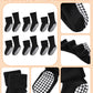 Lanleo Baby Girls Boys Non Slip Socks With Grips Toddler Kids Unisex Warm Thick Cotton Ankle Crew Socks With Grippers 6 Pairs Bl