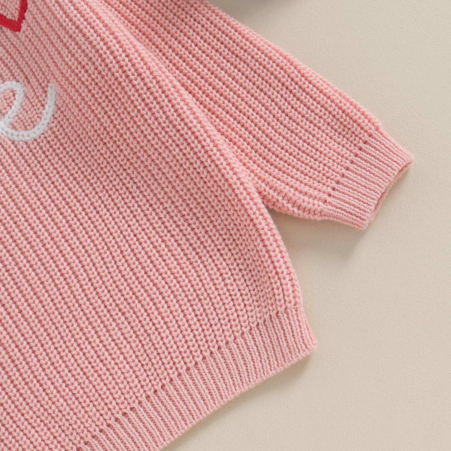 Baby Girl Valentines Day Outfit Love Heart Sweet Long Sleeve Sweater Tshirt Crewneck Tops Fall Winter Clothes (C-Pink, 3-6 Month