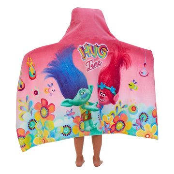 Trolls Bath/Pool/Beach Cotton Terry Hooded Towel Wrap, 24 In X 50 In, By Franco Kids