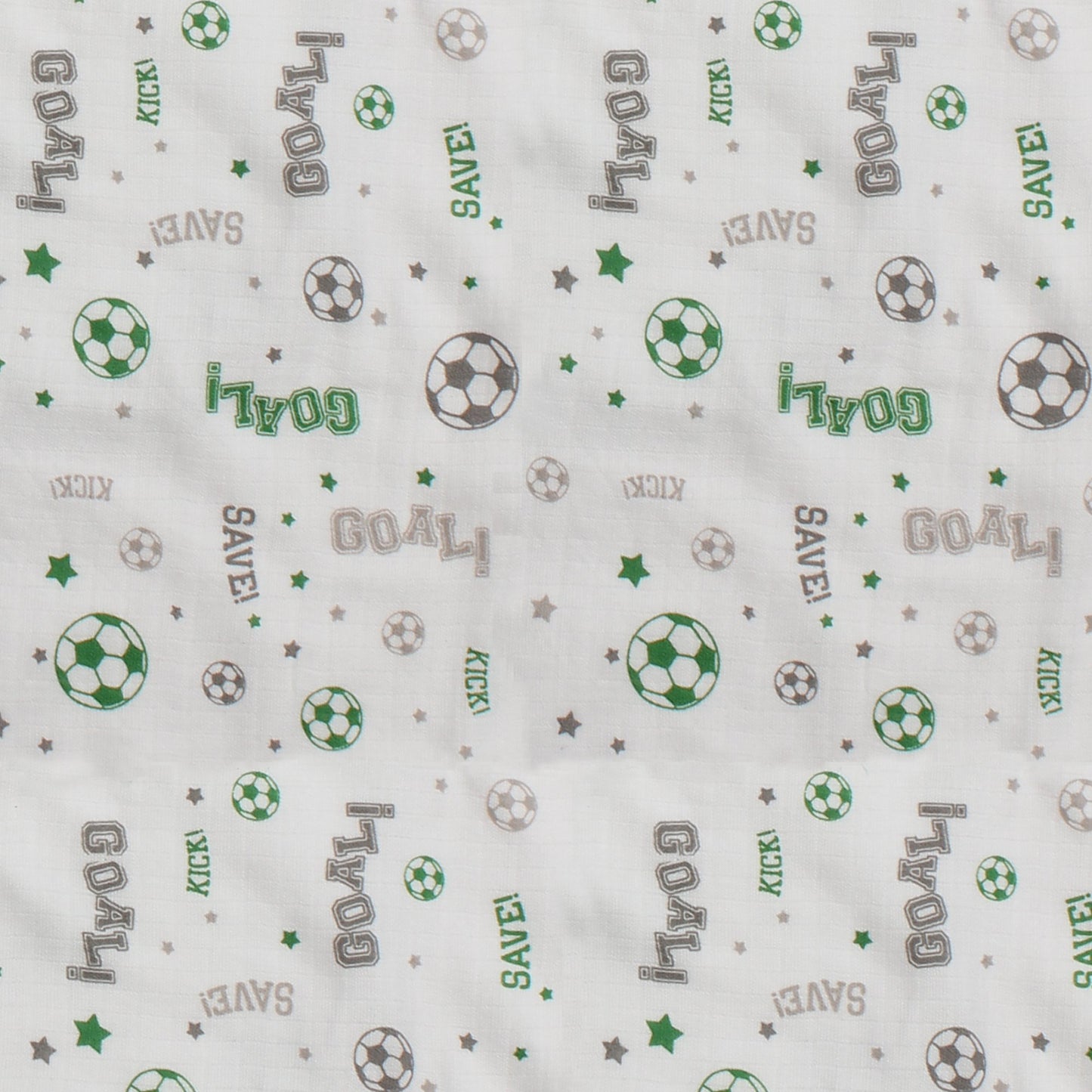 Bacati - Sports Muslin Set Of 3 Wash Cloths Or Hooded Towel (Hooded Towel, Soccerball Green/Grey)