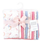 Hudson Baby Unisex Baby Cotton Flannel Burp Cloths, Unicorns Rainbows 10 Pack, One Size