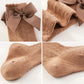 Colorful Childhood Baby Girls Knee High Socks Toddlers Tube Ruffled Bow Stockings Infant Newborn Cotton Princess Frilly Socks (5