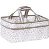 Sydney Storage Caddy-Dalmatian Dot Body and Handles, Dalmatian Dot Lining, Solid Gray Trim, Grays, White, Two Handles, 12 in x 6