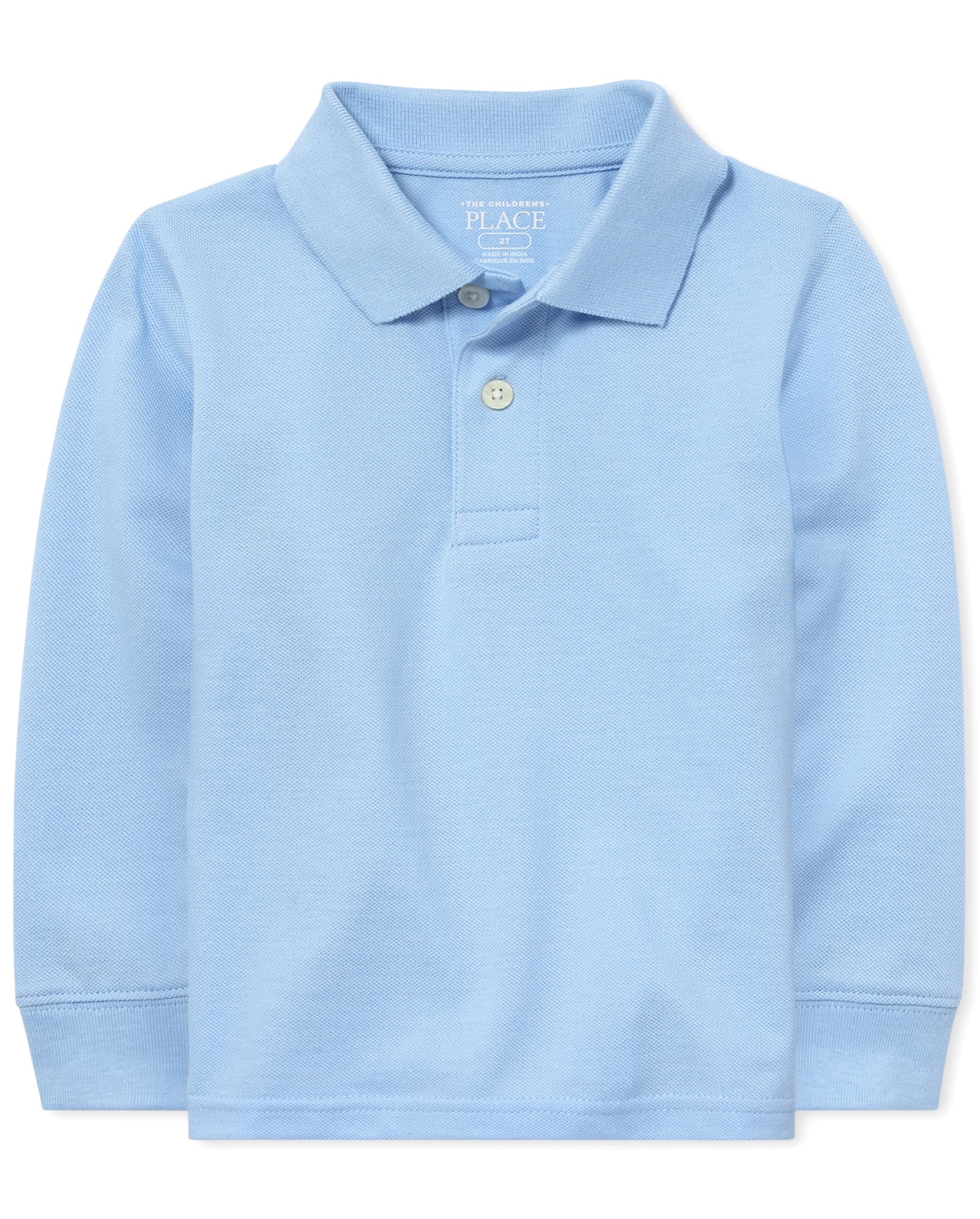 The Childrens Place Baby Boys and Toddler Boys Long Sleeve Pique Polo, Brook, 18-24 MONTHS