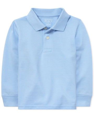 The Childrens Place Baby Boys and Toddler Boys Long Sleeve Pique Polo, Brook, 18-24 MONTHS