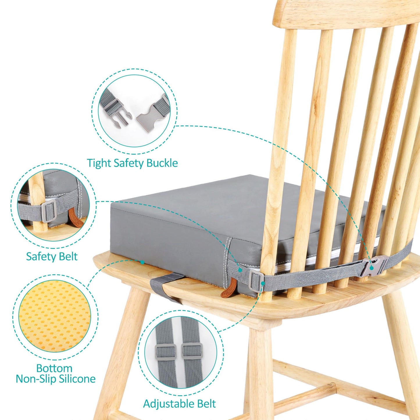 Toddler Booster Seat For Dining Table,Non-Slip Bottom Booster Seat For Table, Child/Kids/Baby Booster Seat For Dining Table With