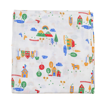 Cosy Colors Muslin Bamboo Baby Swaddle Wrap | Soft Breathable Bamboo Cotton Receiving Blanket for Newborn Babies | Lightweight M
