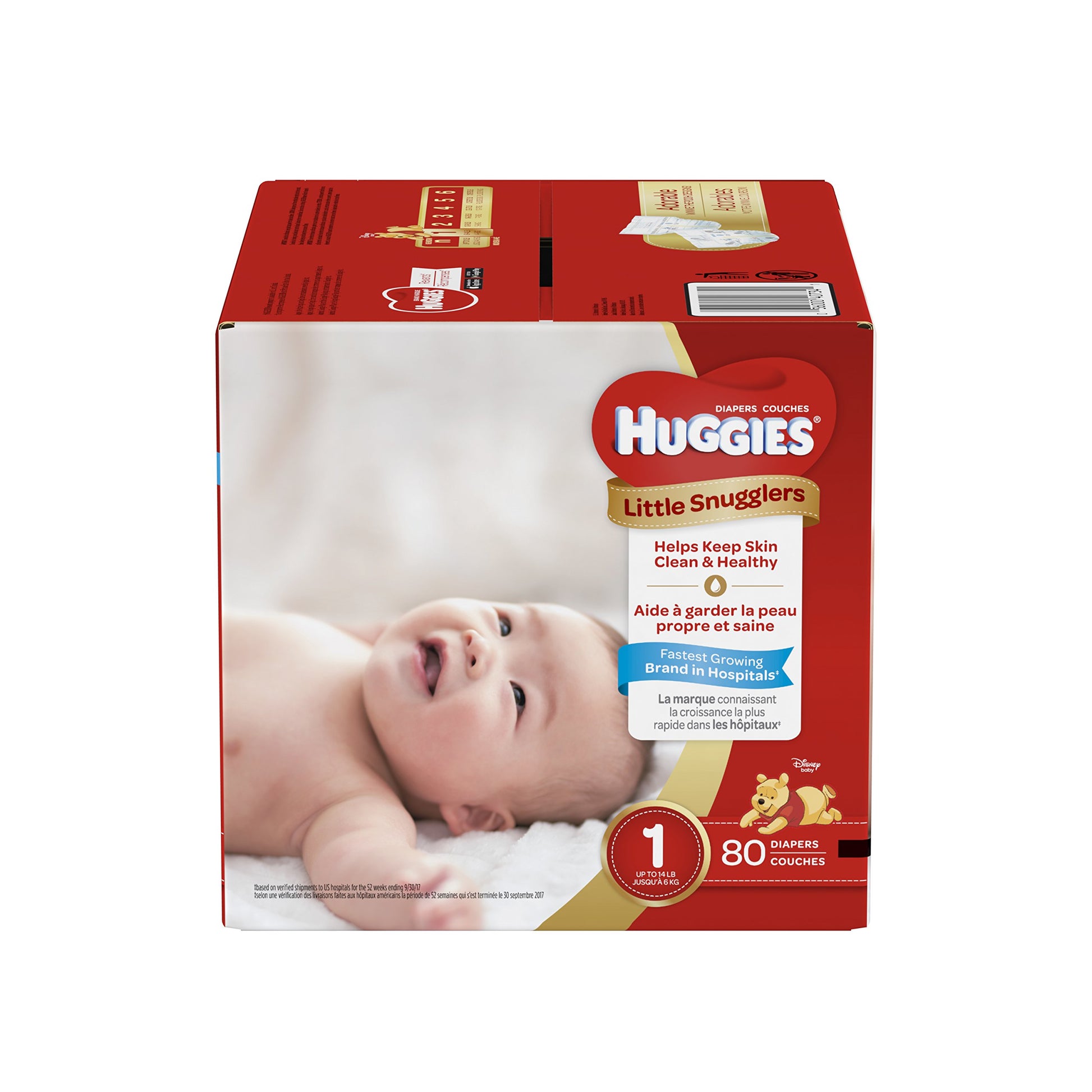 Huggies Little Snugglers Baby Diapers, Size 1, 80 Count (Packaging may Vary)