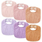 Poikshark 6-Pack Muslin Baby Bibs For Unisex Boys Girls, Soft Cotton Baby Drool Bibs, Solid Colors, Drooling And Teething Bibs F