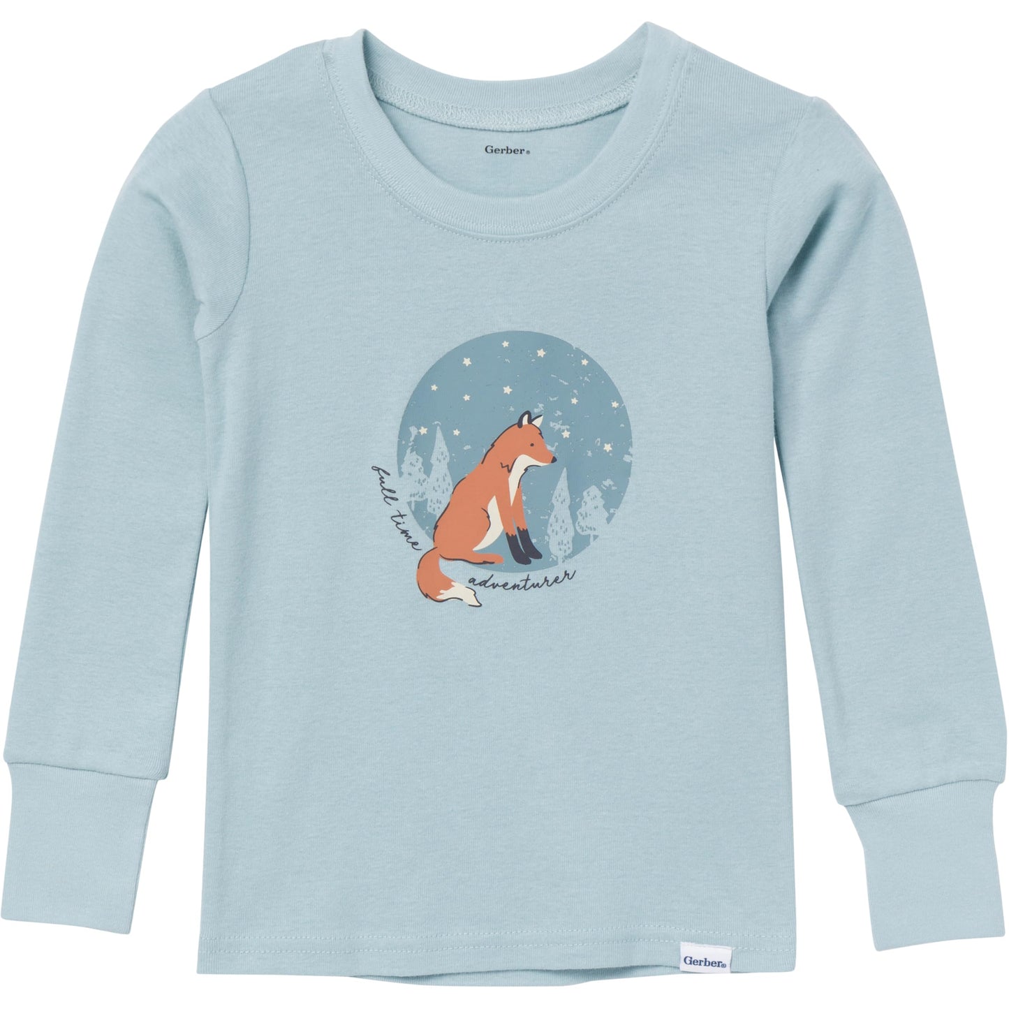 Gerber Baby Boy'S 2-Piece Pajama Set (Long-Sleeve Cotton Top & Loose Fitting Flame Reistant Bottom), Fox
