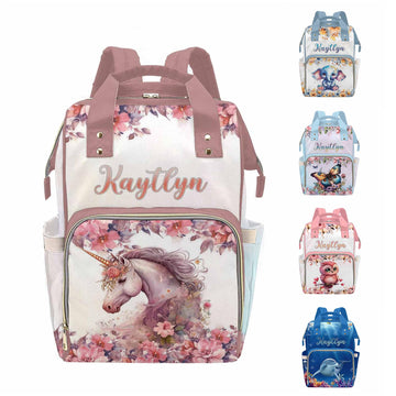 MyPupSocks Personalized Animal Elepahnt Butterfly Diaper Bag Backpack with Custom Name - Lovably Yours, Daughter Granddaughter G