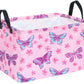 Huayee Rectangle Girls Gift Storage Bin Baby Laundry Hamper Fabric Organization Basket Toy Box Nursery Hamper For Clothes Toys W