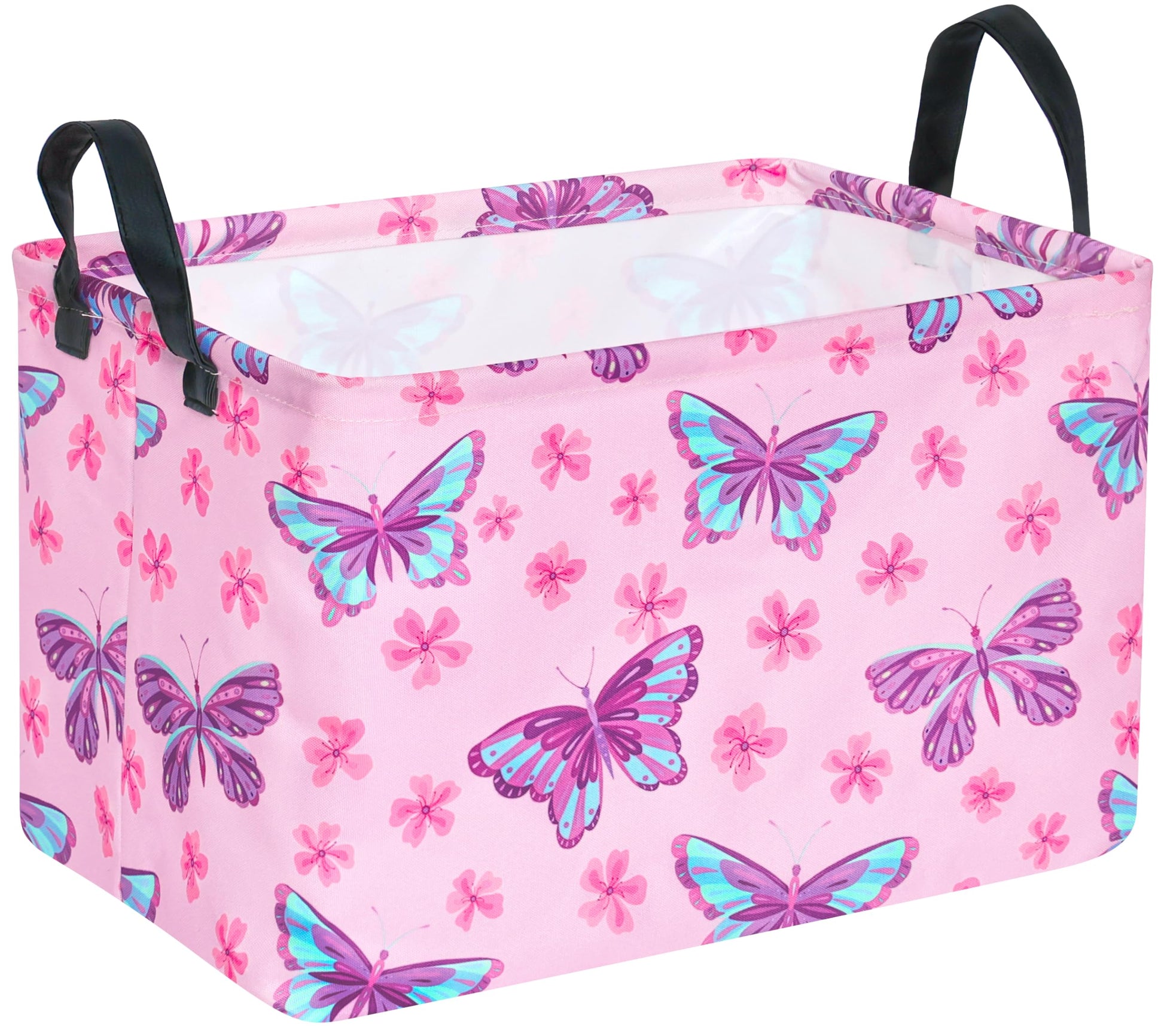 Huayee Rectangle Girls Gift Storage Bin Baby Laundry Hamper Fabric Organization Basket Toy Box Nursery Hamper For Clothes Toys W