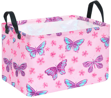 Huayee Rectangle Girls Gift Storage Bin Baby Laundry Hamper Fabric Organization Basket Toy Box Nursery Hamper For Clothes Toys W