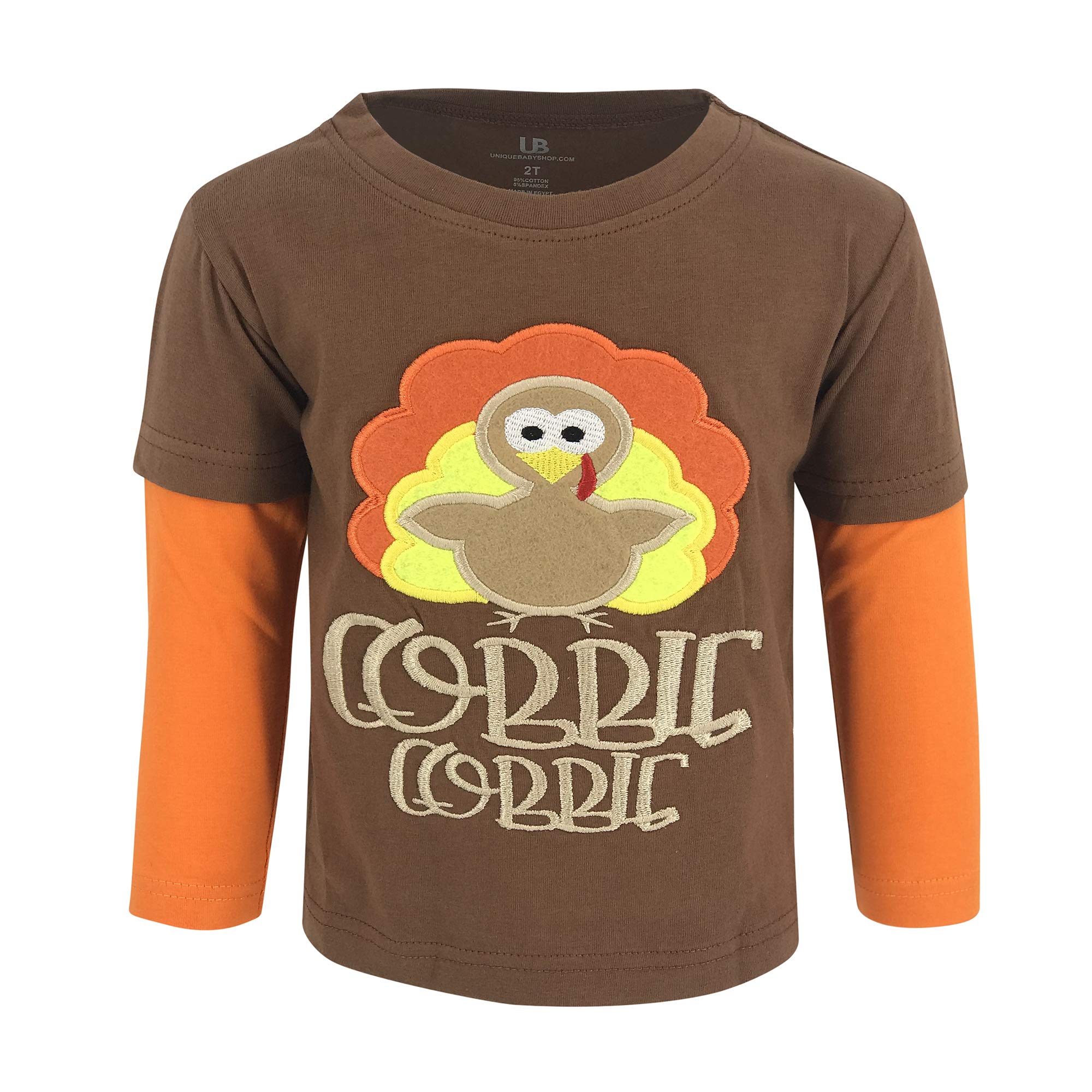 Unique Baby Boys Turkey Gobble Thanksgiving Long Sleeve T Shirt (7) Br – Cutebab WBBAPB07FLCNCR6