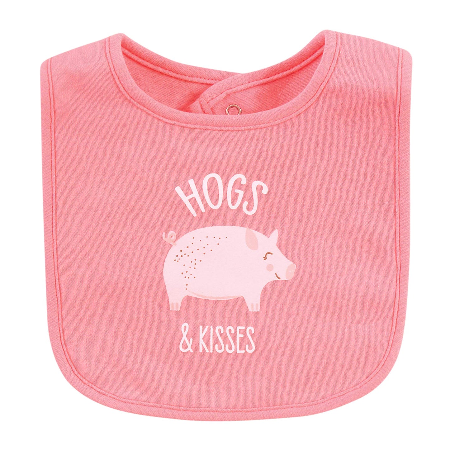 Hudson Baby Unisex Baby Cotton Bibs, Hogs And Kisses, One Size