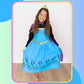 Cokos Box Girls Coronation Dress Costume Cape Gloves Tiara Crown Accessories Kids Set, 4 Years, Blue-Purple