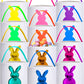 Jexine 12 Pcs Easter Bunny Basket Bags Bulk For Kids Gift Bucket Easter Eggs Hunt Basket With Handle Bunny Tote Bag Carry Bucket