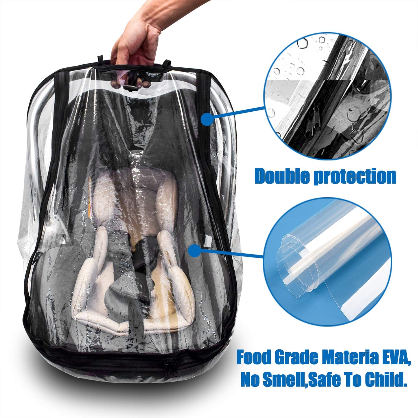 Car Seat Rain Cover,Food Grade Eva,Universal Car Seat Rain,Waterproof, Windproof Protection,Protect From Dust Snow,Rain Cover Fe