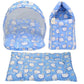 Fareto Combo Of Baby Cotton Mattress With Net | Sleeping Bag | 4 Pcs Bedding Set(06 Months, Single Size) (Blue)