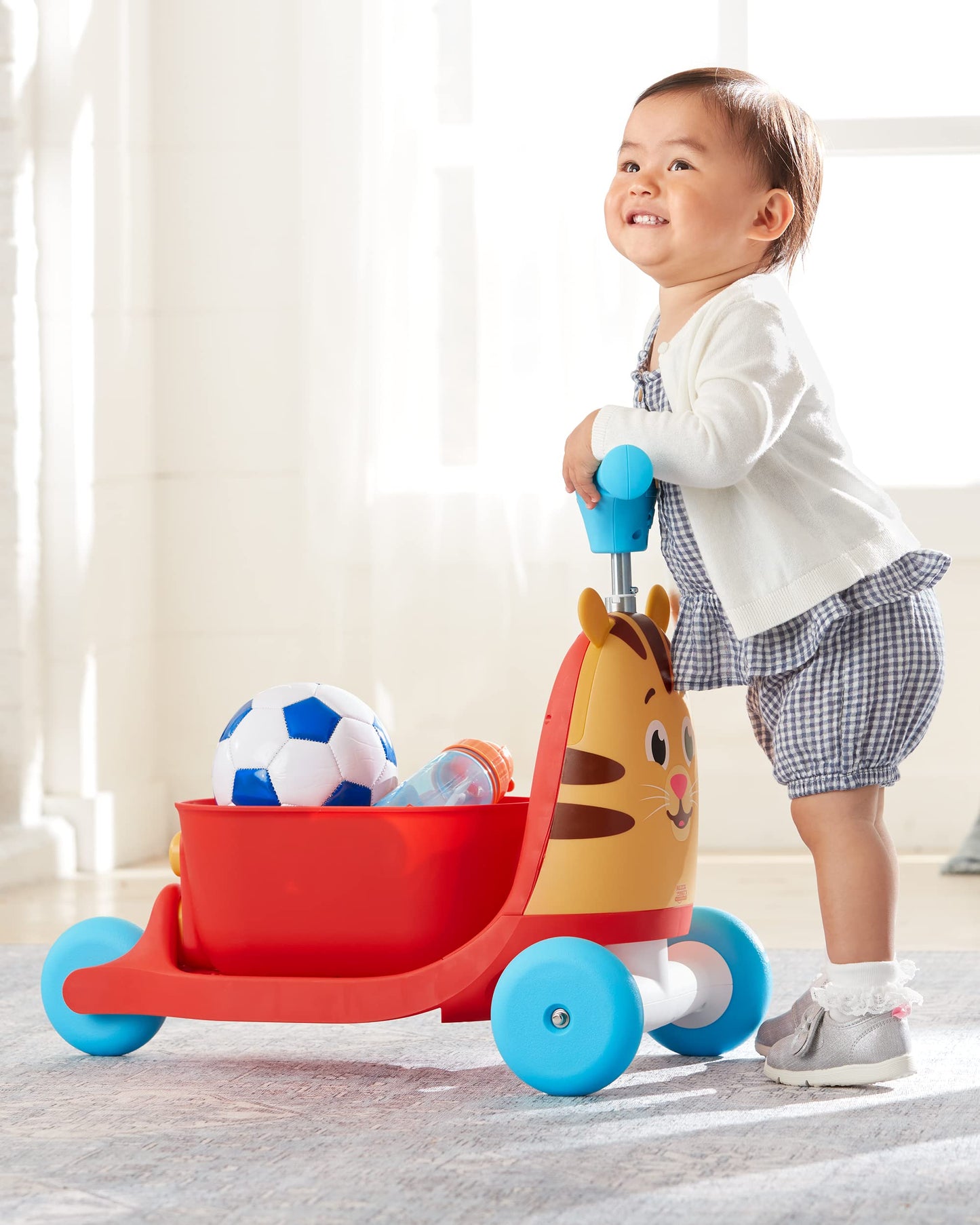 Skip Hop 3-In-1 Baby Activity Push Walker To Toddler Scooter, Daniel Tiger