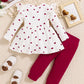 Valentines Day Outfit Toddler Baby Outfit Girl Shirt Clothing Infant 3 Piece Valentines Day Gift For Girls Set Spring Pant+Top R
