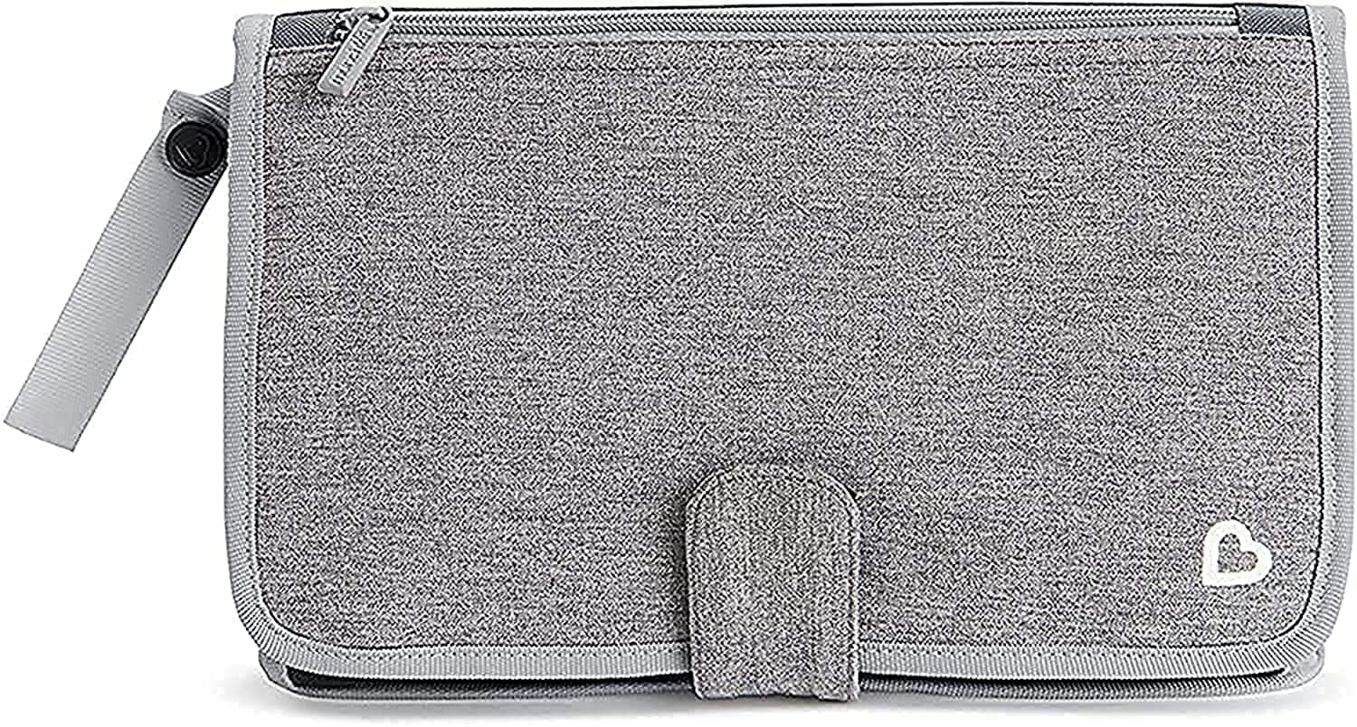 Munchkin Go Change Portable Diaper Changing Kit with Changing Pad and Wipes Case, Grey