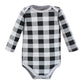 Hudson Baby Unisex Baby Cotton Long-Sleeve Bodysuits Baby Bear Gray Black 5-Pack, 0-3 Months