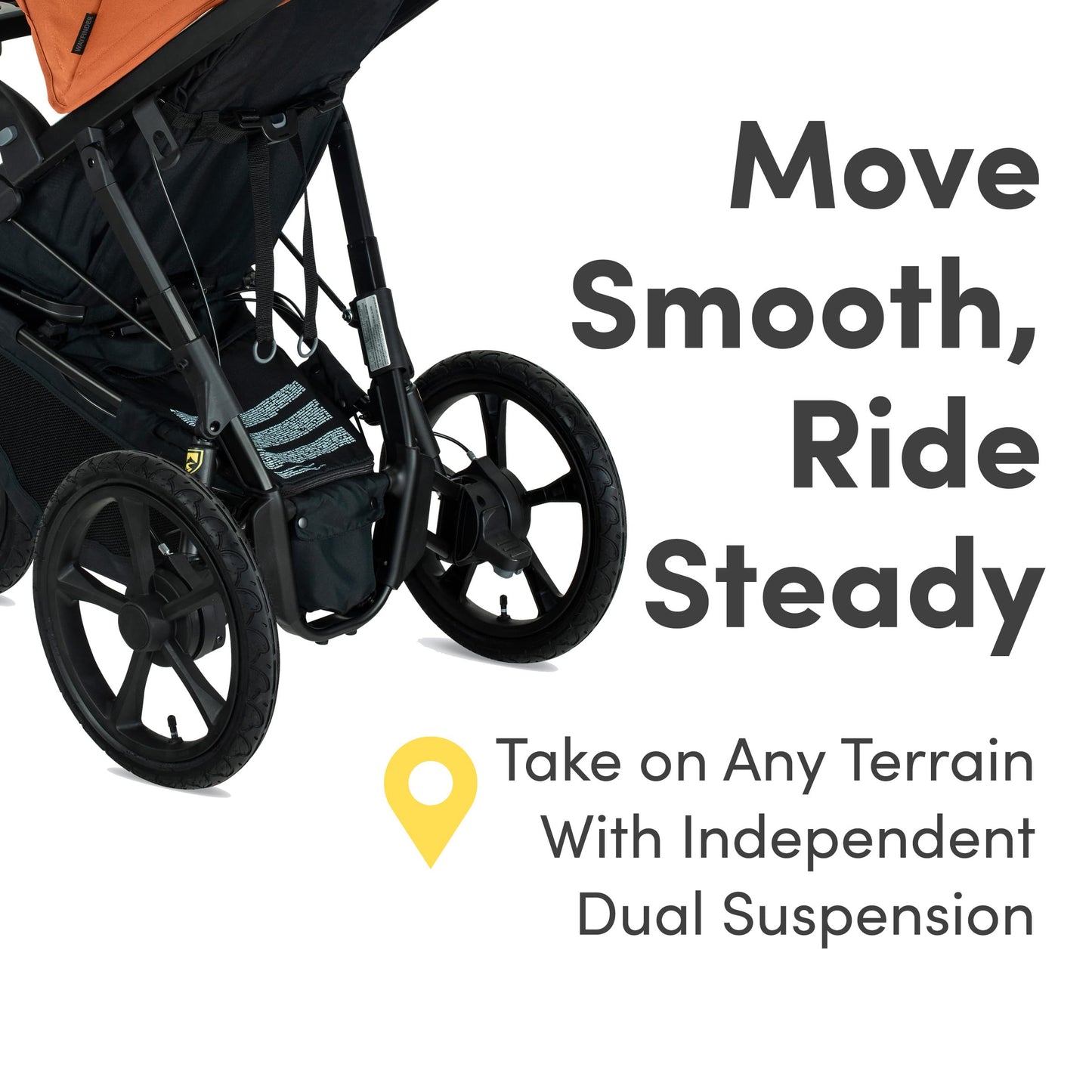 BOB Gear Wayfinder Jogging Stroller with Snack Tray, Independent Dual Suspension, Air-Filled Tires, and 75-Pound Weight Capacity
