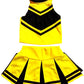 Total 2550 Little Girls' Cheerleader Cheerleading Outfit Uniform Costume Cosplay Halloween Neon Yellow/Black (Xxl / 13-16)