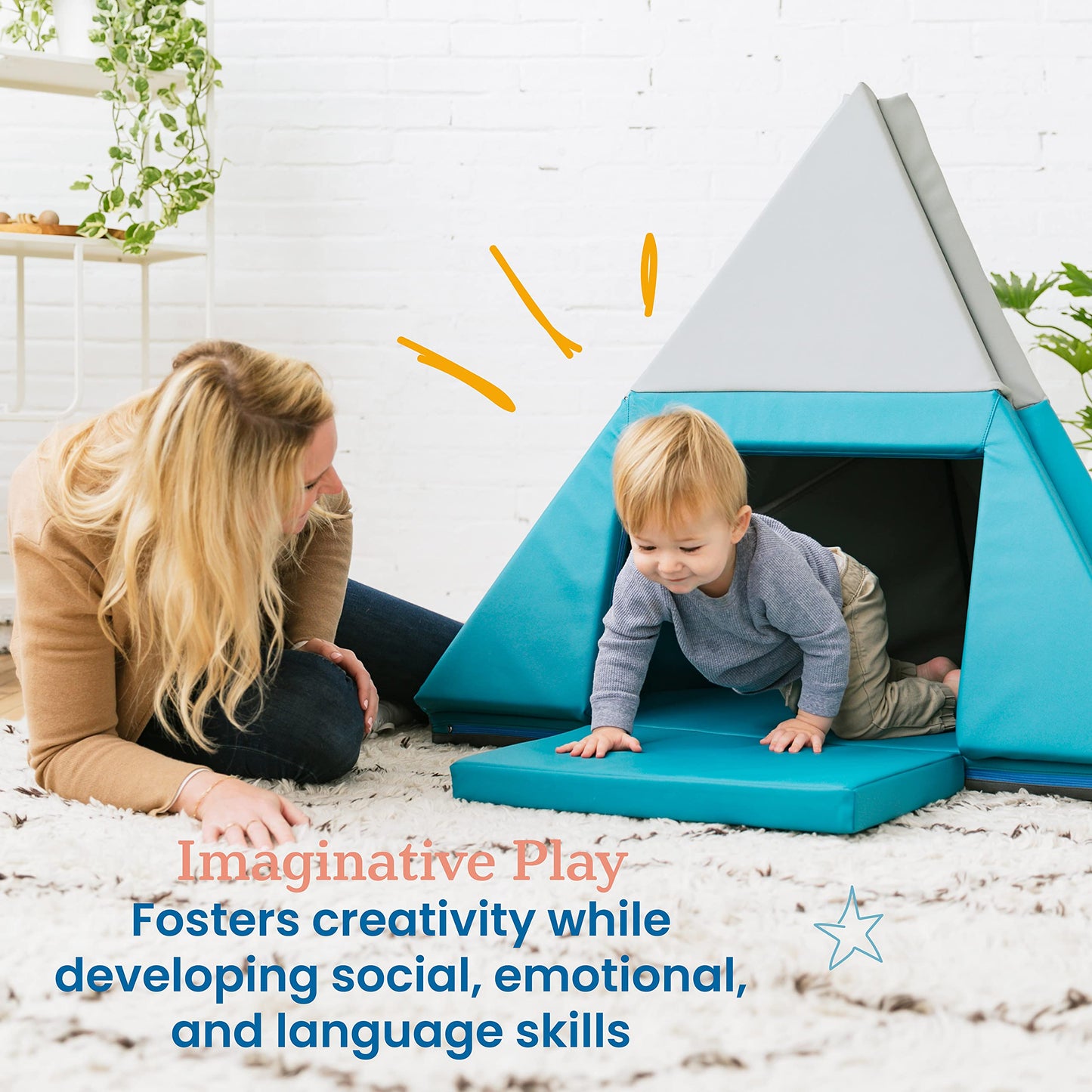 Ecr4Kids Softzone Camp, Canoe And Tumble Too, Folding Playmat, Contemporary