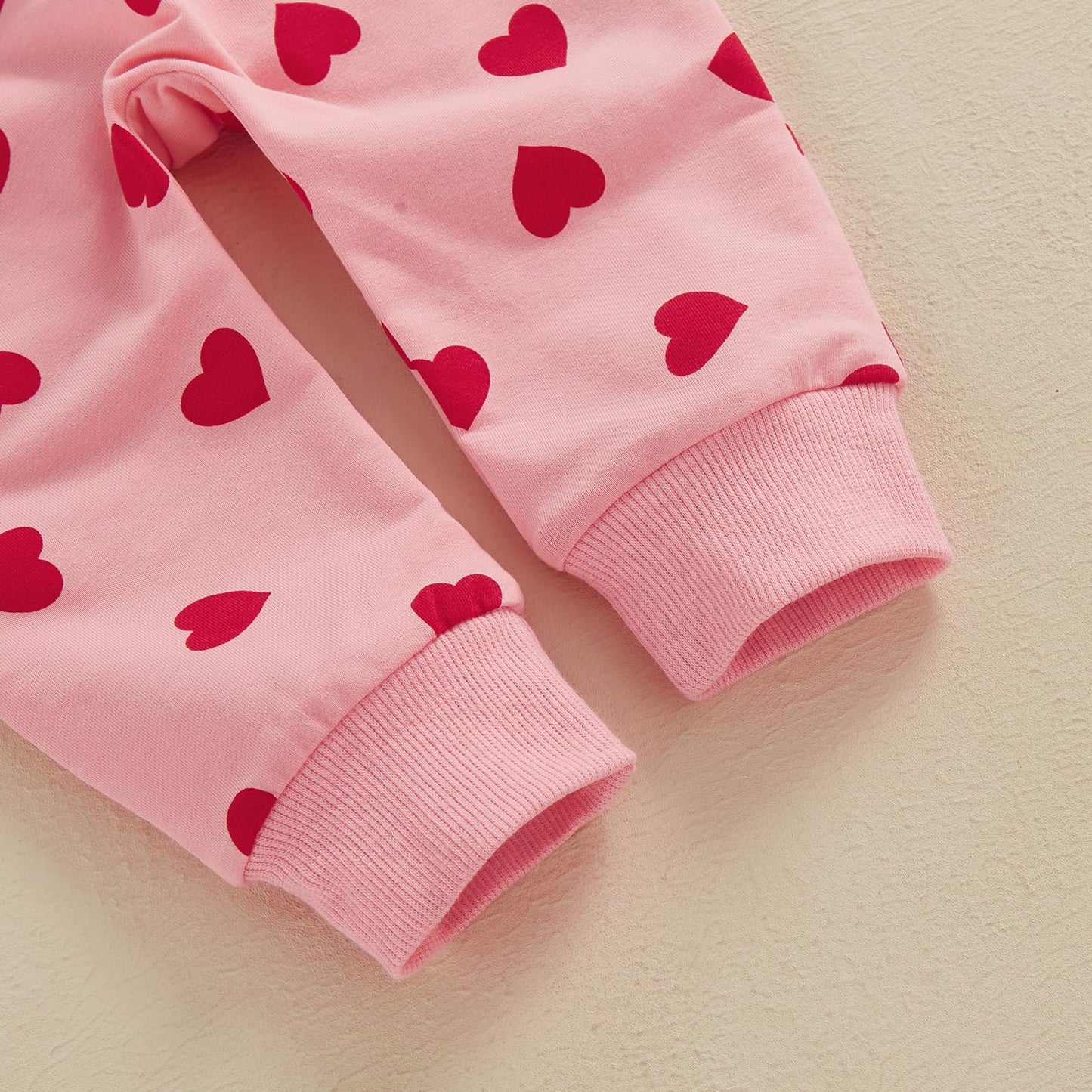 Lamuusaa Toddler Baby Girl Valentines Day Outfit Little Valentine Ruffle Sweatshirt Heart Long Pants Headband Set 0-3T (Pink, 2-