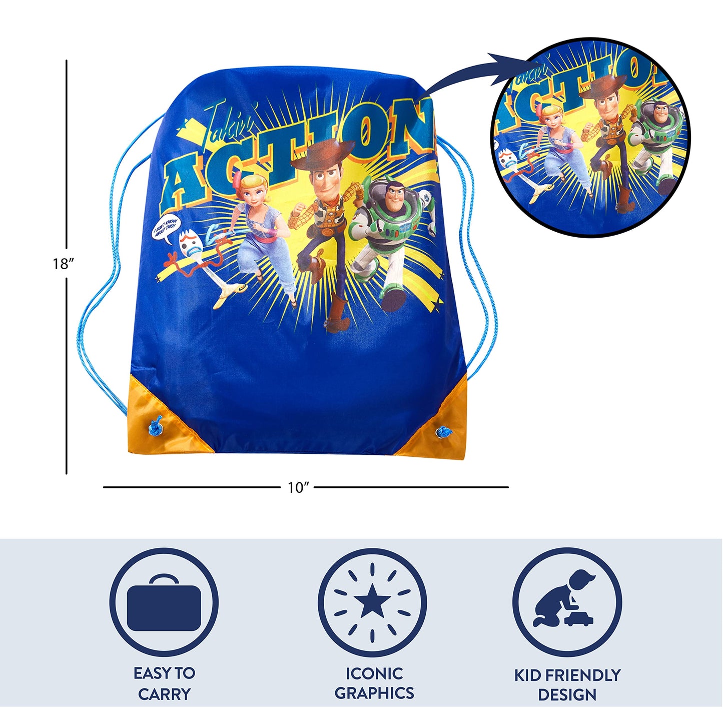 Disney Toy Story 4 Sling Bag And Cozy Lightweight Sleeping Bag, 46    L X 26    W, Ages 3+