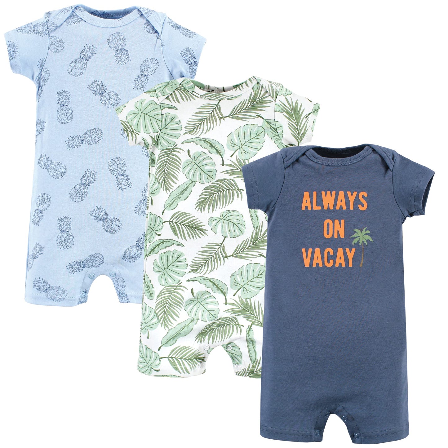 Hudson Baby Girls Unisex Cotton Rompers, Vacay, 6-9 Months, Vacay, 6-9 Months Us
