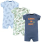 Hudson Baby Unisex Baby Cotton Rompers, Vacay, 0-3 Months