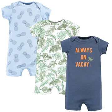 Hudson Baby Girls Unisex Cotton Rompers, Vacay, 3-6 Months, Vacay, 3-6 Months Us