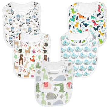 Kiddystar Toddler Bibs 5/8/10 Pack - Organic Cotton, Soft Absorbent Bandana Bibs For Teething, Drooling & Feeding Infants