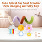 Stuffed Christmas Spiral Baby Car Seat Toys, Best Newborn Shower Gifts, Soft Infant Essentials Must Have Hanging Toys (Vibrant N