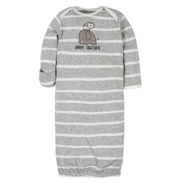 Gerber Unisex Baby Boy And Girls 4-Pack Sleeper Gown Jungle Blue 0-6 Months