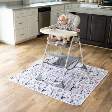 Babyboet Splat Mat For Baby - Under High Chair Floor Mat Protects Wood, Vinyl And Carpet From Spills - Waterproof 4 Layer Baby M