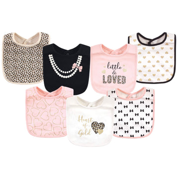 Little Treasure Unisex Baby Cotton Bibs, Heart Of Gold, One Size