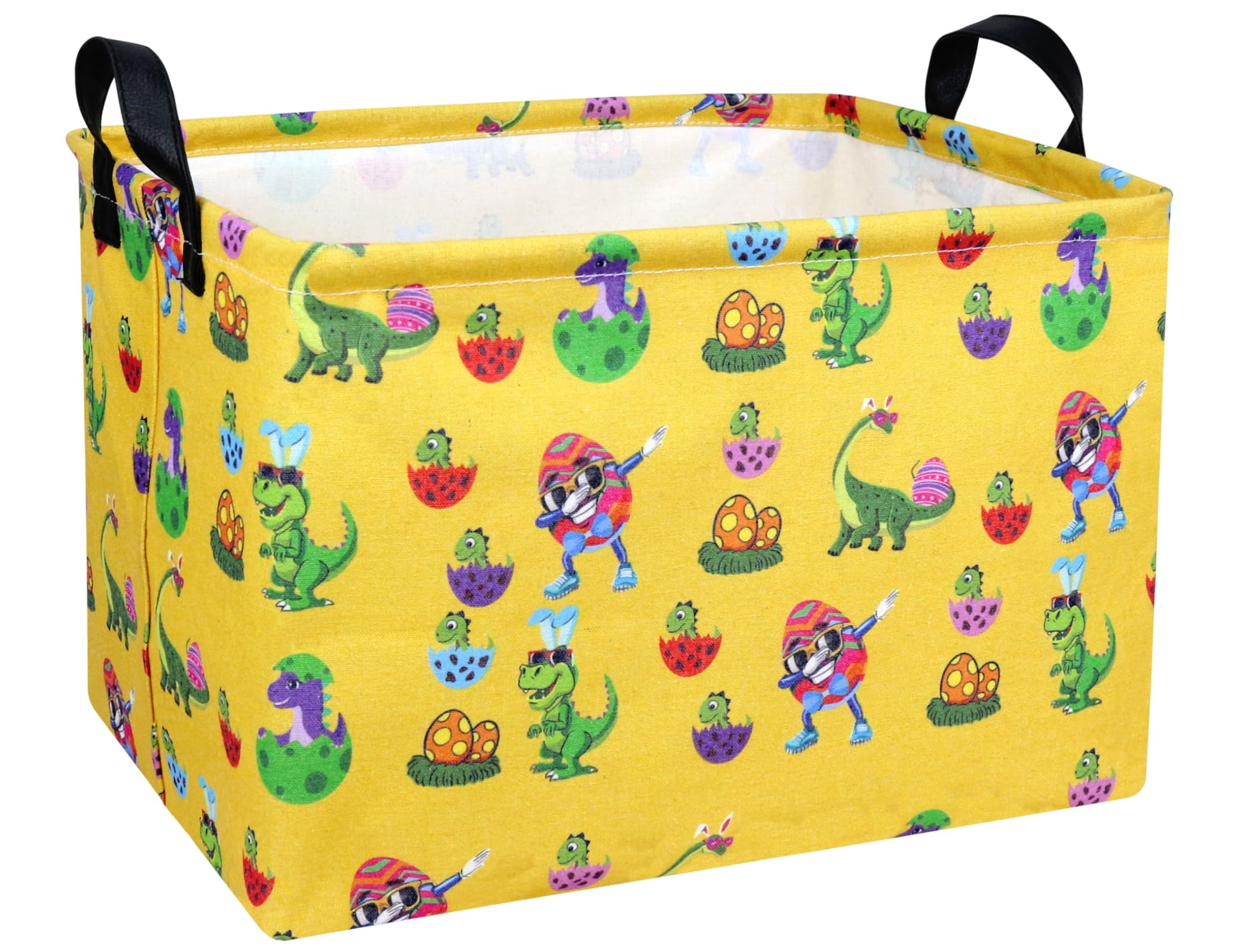 BOOHIT Large Dinosaur Easter Baskets for Kids Teen Boys Personalized Egg Hunting Baskets Baby Fabric Empty Easter Gift Bakset (S