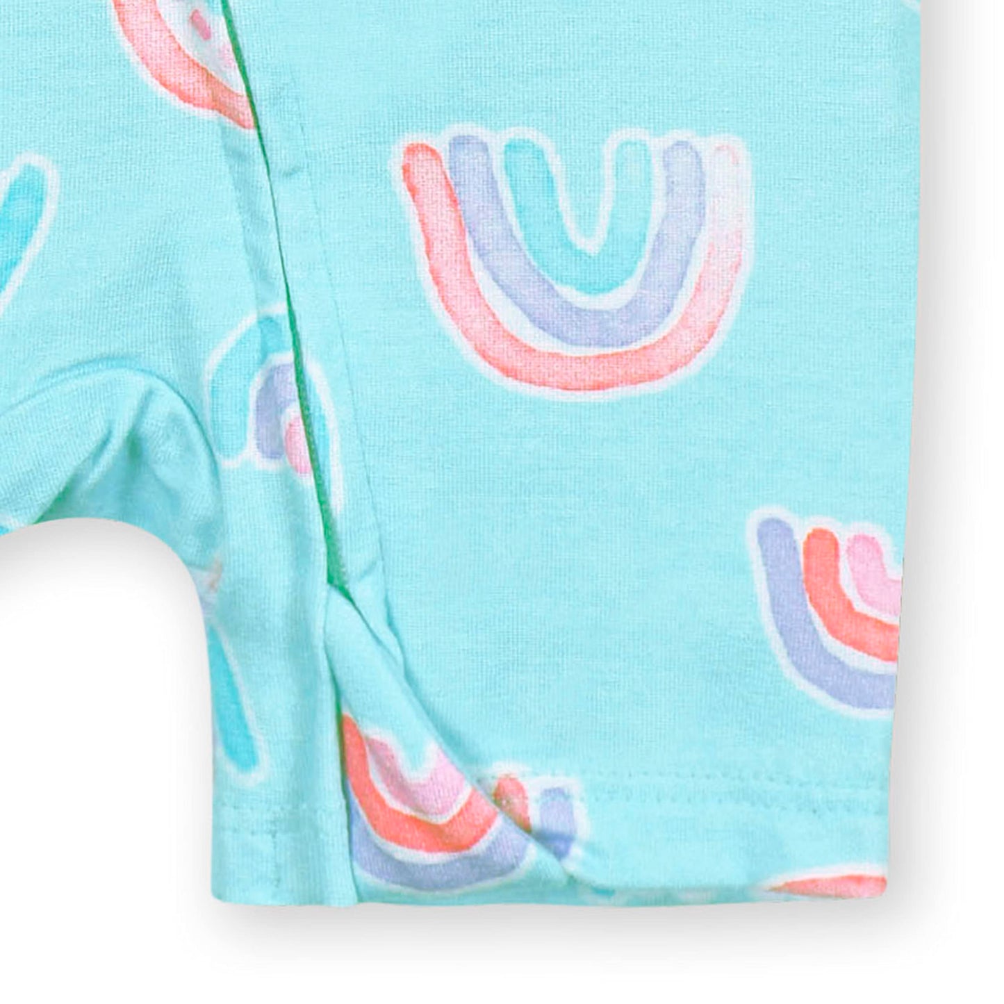 Gerber Unisex Baby Buttery Soft Short Sleeve Romper With Viscose Made From Eucalyptus, Rainbow, 12 Months