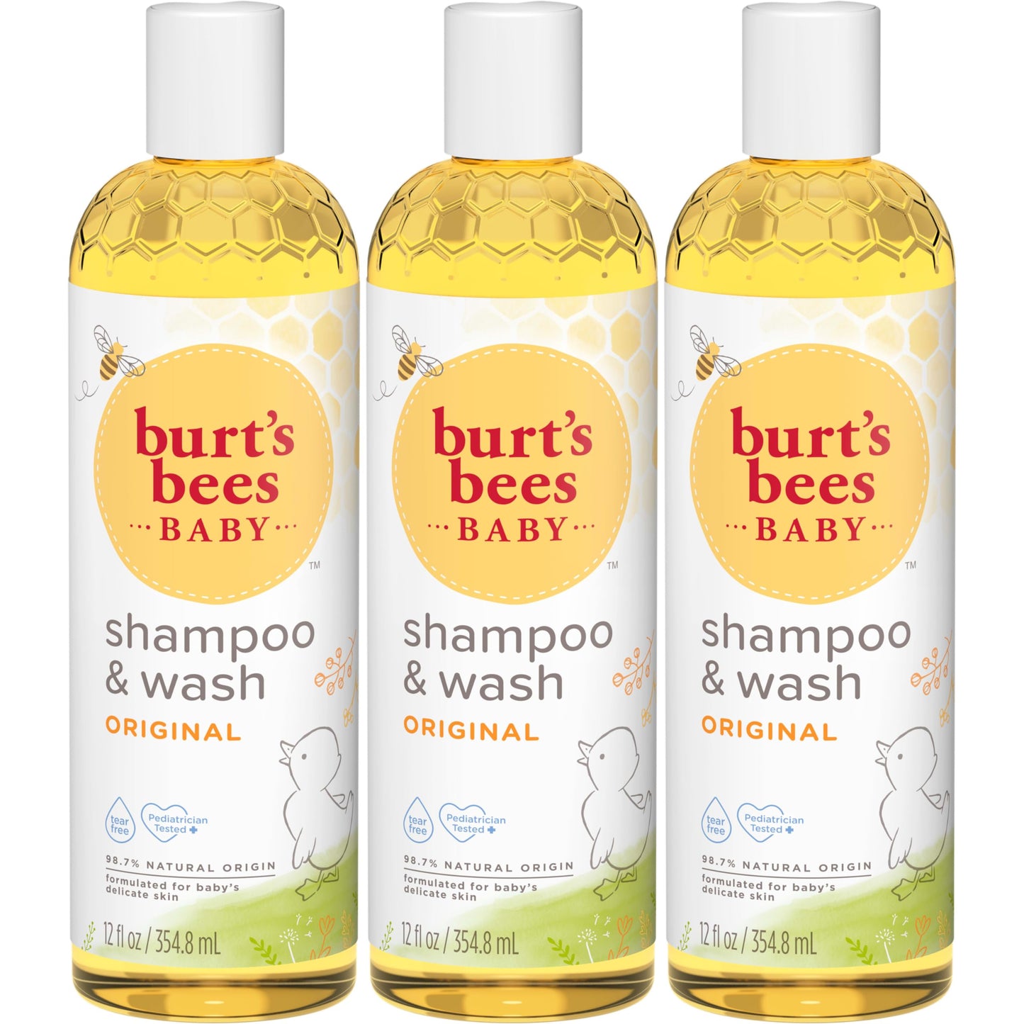 Burt'S Bees Baby Shampoo And Wash Set, 2-In-1 Natural Origin Plant Based Formula For Sensitive Skin, Original Fresh Scent, Tear-
