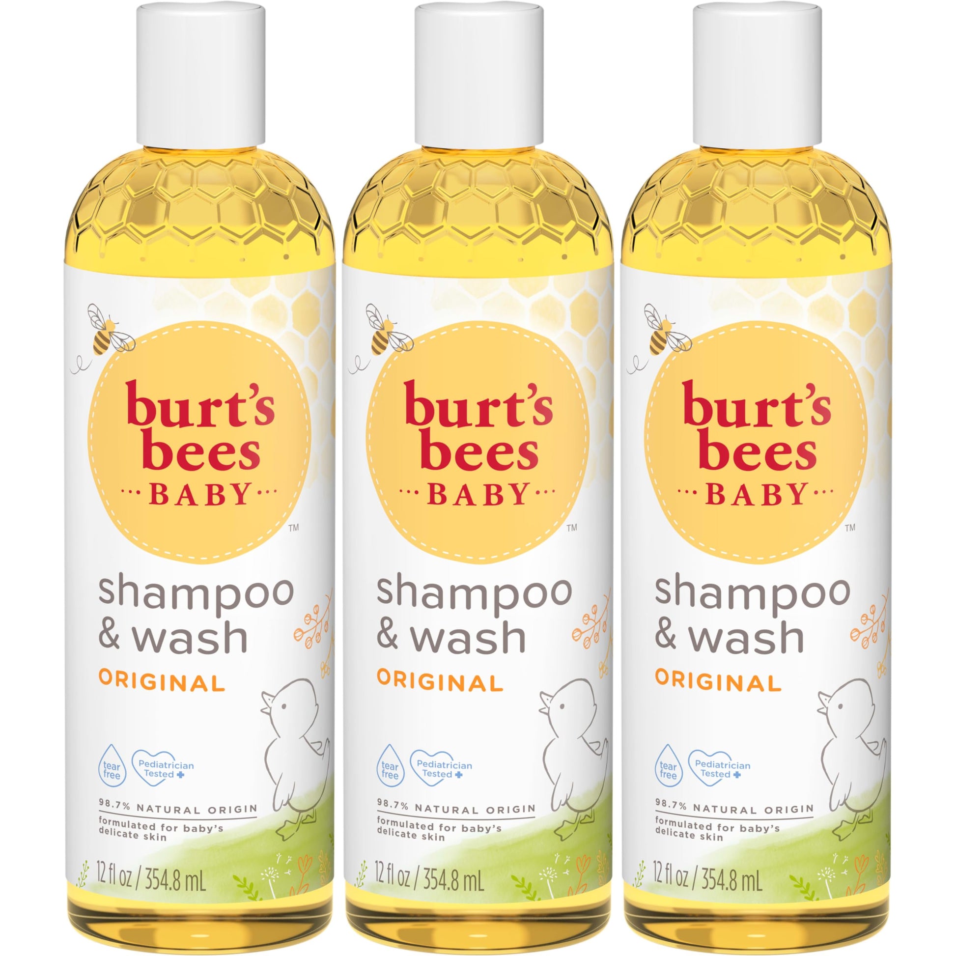 Burt'S Bees Baby Shampoo And Wash Set, 2-In-1 Natural Origin Plant Based Formula For Sensitive Skin, Original Fresh Scent, Tear-