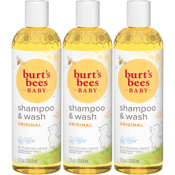 Burt'S Bees Baby Shampoo And Wash Set, 2-In-1 Natural Origin Plant Based Formula For Sensitive Skin, Original Fresh Scent, Tear-