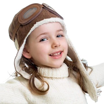 Happy Will Baby Pilot Hat Warm Aviator Cap With Earflaps Unisex Kids Fleece Winter Protect Beanie Hat For Kids Boys(Brown)